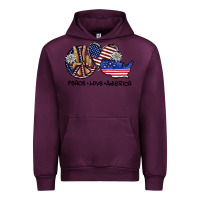 Mauve Wine peace love america Urban Hoodie - SublimationCraftShop