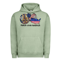 Pigment Oil Green peace love america Urban Hoodie - SublimationCraftShop