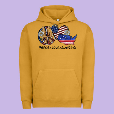 Peace Love America Urban Hoodie Designed By Sublimationcraftshop