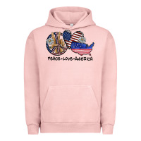 Pigment Salmon peace love america Urban Hoodie - SublimationCraftShop