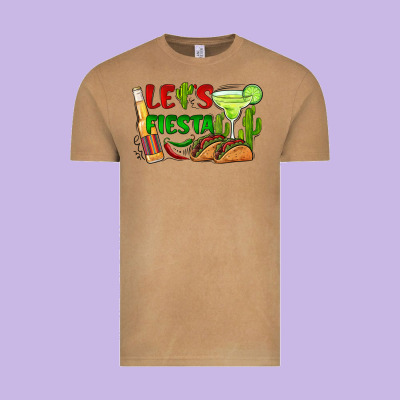 Let's Fiesta Taco And Beer Vintage Tee Designed By Barkaloodesign