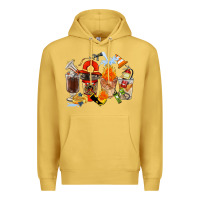 Antique Gold Firefighter Coffee Cups Premium Hoodie - FaDigitalArtStudio