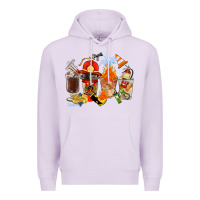 Lilac Firefighter Coffee Cups Premium Hoodie - FaDigitalArtStudio