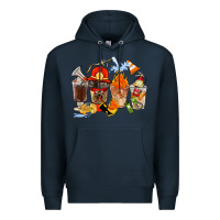 Navy Firefighter Coffee Cups Premium Hoodie - FaDigitalArtStudio
