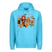 Ocean Blue Firefighter Coffee Cups Premium Hoodie - FaDigitalArtStudio