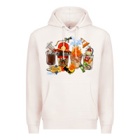 Pale Pink Firefighter Coffee Cups Premium Hoodie - FaDigitalArtStudio