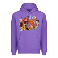Purple Firefighter Coffee Cups Premium Hoodie - FaDigitalArtStudio