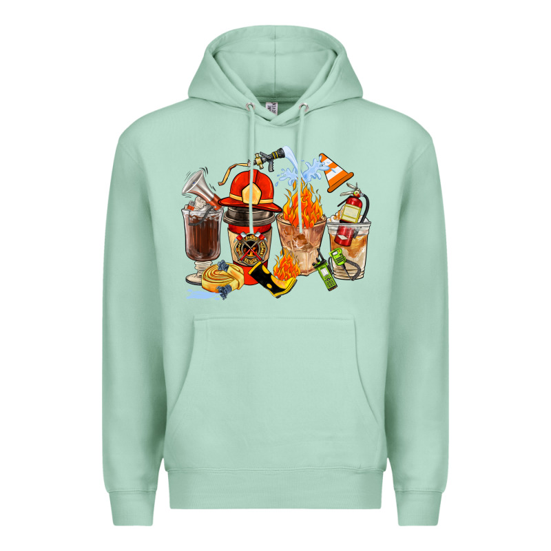 Firefighter Coffee Cups Premium Hoodie by FaDigitalArtStudio | Teevron