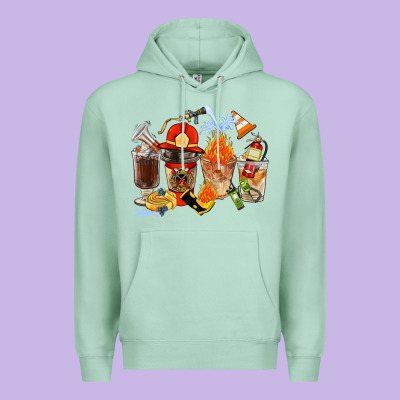 Firefighter Coffee Cups Premium Hoodie Designed By Fadigitalartstudio