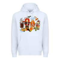 White Firefighter Coffee Cups Premium Hoodie - FaDigitalArtStudio