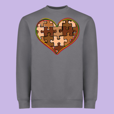 Melanin Skin Tone Heart Black History Heavyweight Sweatshirt Designed By Cowgirlartshop
