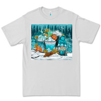 Dove Grey winter coffee cups with gnome Premium Tee - NancyCooperArtShop
