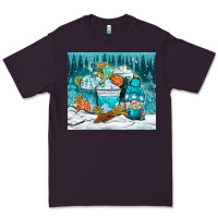 Plum winter coffee cups with gnome Premium Tee - NancyCooperArtShop