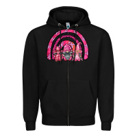 Black breast cancer rainbow gnomes Zipper Hoodie - FaDigitalArtStudio