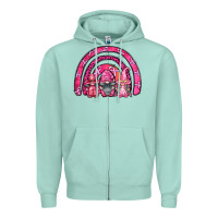 Seafoam breast cancer rainbow gnomes Zipper Hoodie - FaDigitalArtStudio