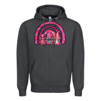 Smoke breast cancer rainbow gnomes Zipper Hoodie - FaDigitalArtStudio