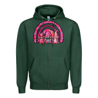 Sports Green breast cancer rainbow gnomes Zipper Hoodie - FaDigitalArtStudio