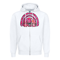 White breast cancer rainbow gnomes Zipper Hoodie - FaDigitalArtStudio