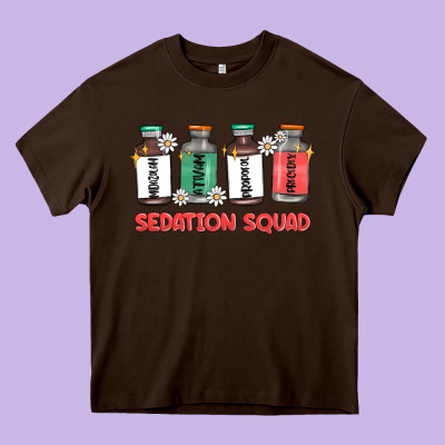 Sedation Squad Heavy Core Tee Designed By Maliassmallbusiness