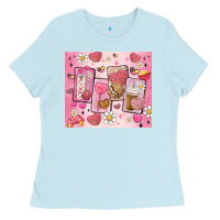 Baby Blue cafecito y chisme valentine's day Ladies Tee - MaliasSmallBusiness