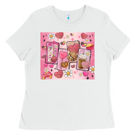 White cafecito y chisme valentine's day Ladies Tee - MaliasSmallBusiness