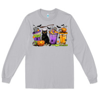 Moon Dust Halloween Cat Coffee Cups Long Sleeve Tee - texasbilliewilder