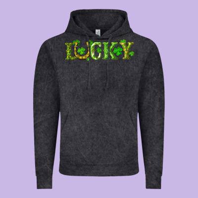 St. Patrick's Day Lucky With Clovers And Horseshoe Vintage Hoodie Designed By Ranaportraitstore