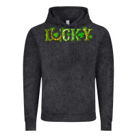 Vintage Black st. patrick's day lucky with clovers and horseshoe Vintage Hoodie - RanaPortraitStore