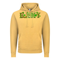 Vintage Mustard st. patrick's day lucky with clovers and horseshoe Vintage Hoodie - RanaPortraitStore