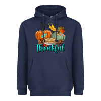 Navy thankful pumpkins Heavyweight Hoodie - BundleAndBundleShop