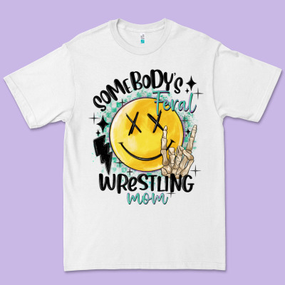 Somebody's Feral Wrestling Mom Premium Tee Designed By Maliassmallbusiness