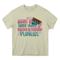 Mossy just a good mom with a hood playlist Heavy Core Tee - MaliasSmallBusiness