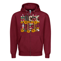 Burgundy Western Nurse Life Zipper Hoodie - FaDigitalArtStudio