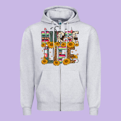 Western Nurse Life Zipper Hoodie Designed By Fadigitalartstudio