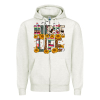 Oatmeal Heather Western Nurse Life Zipper Hoodie - FaDigitalArtStudio
