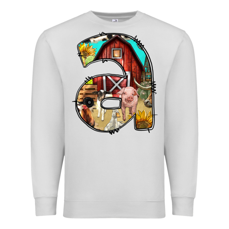 Farm Life Alphabet Lowercase Letters A Premium Sweatshirt by BundleAndBundleShop | Teevron