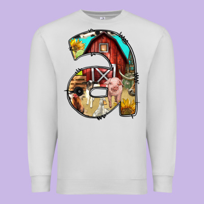 Farm Life Alphabet Lowercase Letters A Premium Sweatshirt Designed By Bundleandbundleshop
