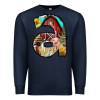 Navy farm life alphabet lowercase letters a Premium Sweatshirt - BundleAndBundleShop