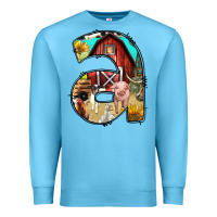 Ocean Blue farm life alphabet lowercase letters a Premium Sweatshirt - BundleAndBundleShop