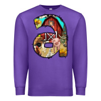 Purple farm life alphabet lowercase letters a Premium Sweatshirt - BundleAndBundleShop