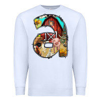 White farm life alphabet lowercase letters a Premium Sweatshirt - BundleAndBundleShop