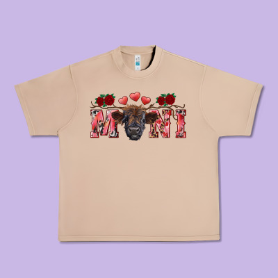 Valentine's Day Mini Black Highland Calf Urban Heavy Tee Designed By Ranaportraitstore