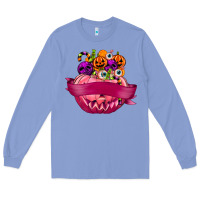 Colony Blue Personalized Girl Halloween Candy Long Sleeve Tee - texasbilliewilder