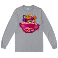 Heather Grey Personalized Girl Halloween Candy Long Sleeve Tee - texasbilliewilder