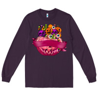Plum Personalized Girl Halloween Candy Long Sleeve Tee - texasbilliewilder