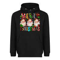 Black Merry christmas santa Heavyweight Hoodie - FaDigitalArtStudio