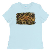 Baby Blue Camouflage Leopard Background Ladies Tee - Jasminsmagicworld