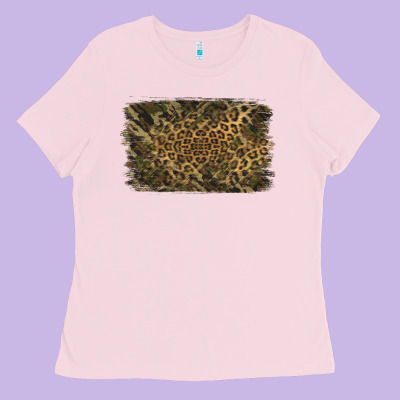 Camouflage Leopard Background Ladies Tee Designed By Jasminsmagicworld