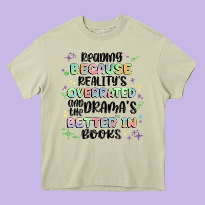 Reading Because Realitys Overrated Heavy Core Tee Designed By Maliassmallbusiness