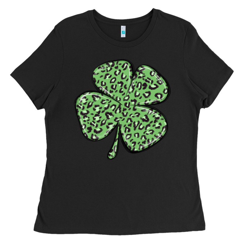 Leopard Shamrock Ladies Tee by MaliasSmallBusiness | Teevron